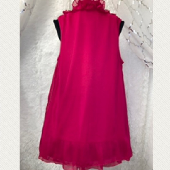 Marc Bouwer Sleeveless Ruffle Blouse color fuschia Size S - Picture 3 of 7